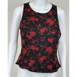 VTG Andretta Donatello 90's Y2K Beaded Silk Sleeveless Top‎ Small Cocktail Party